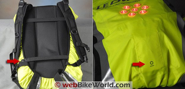 LEDwear LED Backpack Cover - Straps and Power Switch