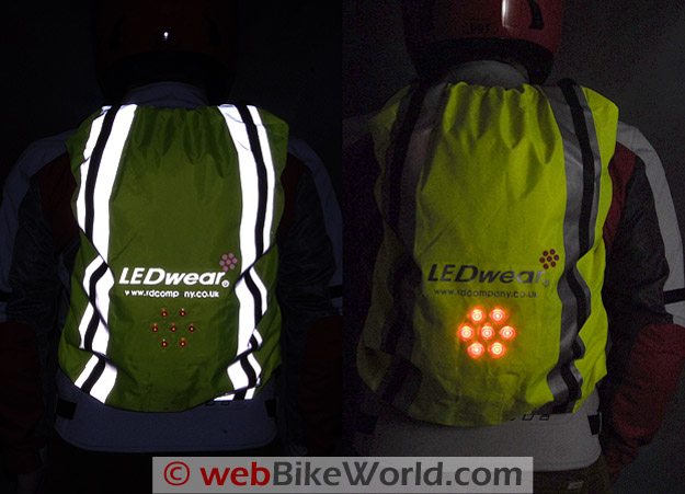 LEDwear LED Backpack Cover at Night