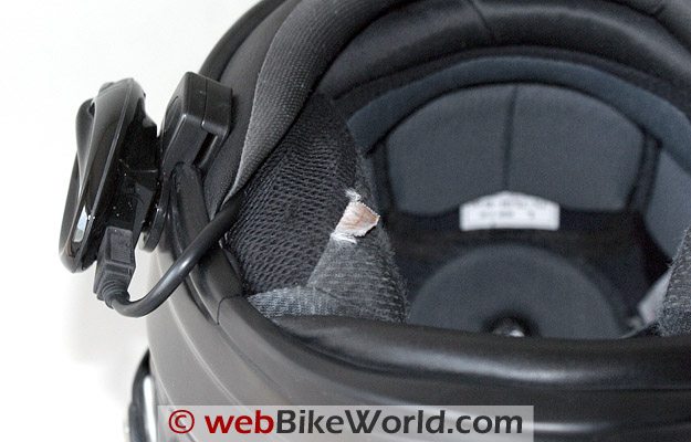 Twiins Motorcycle Bluetooth Intercom - Helmet Mount, Underneath