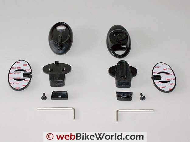 Twiins Motorcycle Bluetooth Intercom Modules and Mounting Brackets