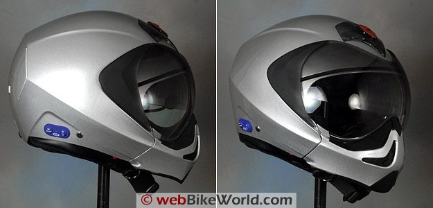 Vemar CKQI Bluetooth Motorcycle Helmet - With Chin Bar Installed