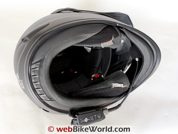 BikerCom Motorcycle Intercom Communications System Helmet Underneath