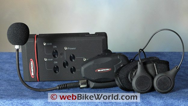 BikerCom Motorcycle Intercom Communications System - Control Box with Headphone Set