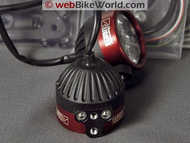 Close-up of Clearwater Motorcycle LED Driving Light Housing