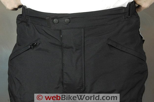 Front Waistband of the Firstgear Escape TPG Textile Pants