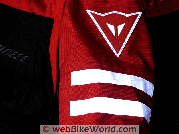 Reflective logos on the Dainese D-System D-Dry Jacket