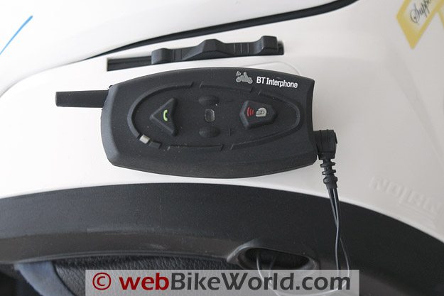 AKE BT Multi-Interphone Motorcycle Intercom Module Mounted on Helmet