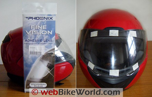 Fine Vision Visor Insert - Package (L) and Mounting (R)