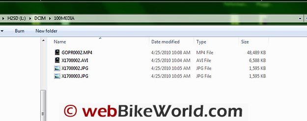 Screen Shot of File Sizes