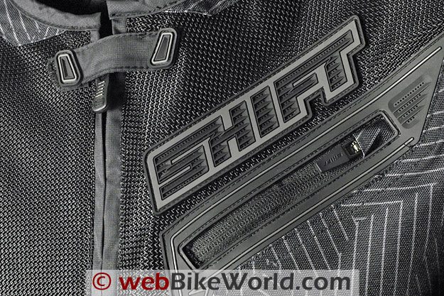 Shift Trifecta Jacket - Close-up of Mesh, Neck and Front Pocket