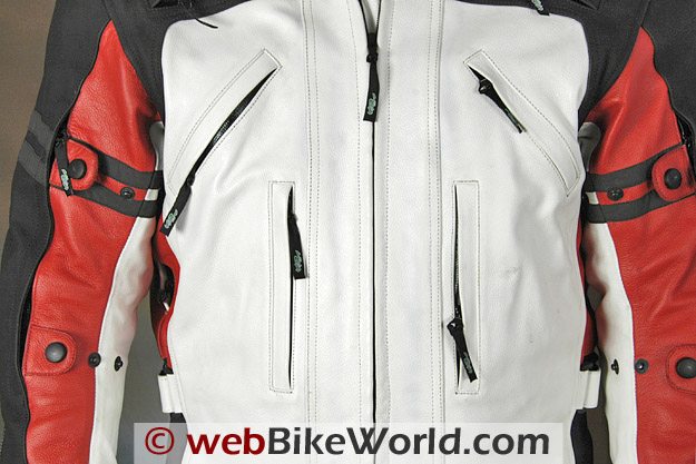 Teiz Motorsports Camino Jacket - Front pockets, chest vents and sleeve adjusters.