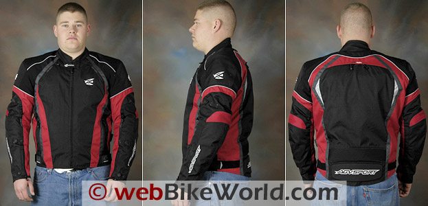 Three views of the AGV Sport Tempest Jacket