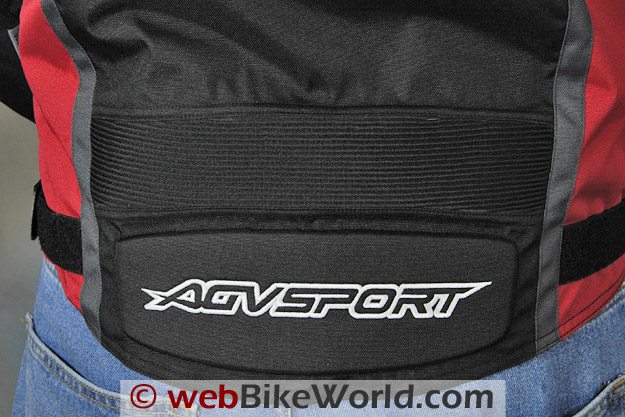 AGV Sport Tempest Jacket - Detail of the lower back and embroidered AGV Sport logo.