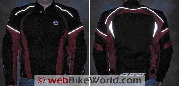 Reflective material used on the AGV Sport Tempest Jacket.