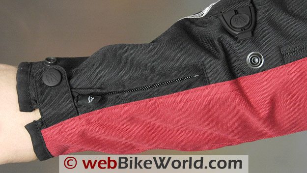 Sleeve cuff and arm adjuster on the AGV Sport Tempest Jacket.