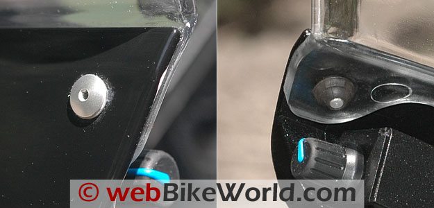 Close-up of Torx T7 Bolt Holding the Ducati Windscreen