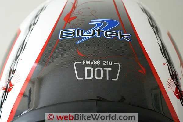 Blutek Bluetooth Motorcycle Helmet - Rear View