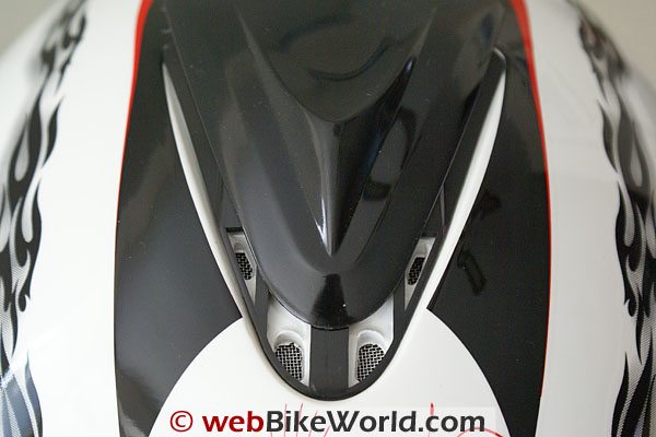 Blutek Bluetooth Motorcycle Helmet - Top Vent Close-up