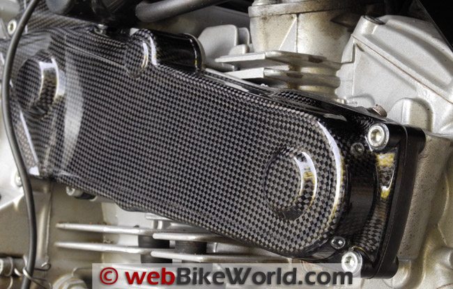 Shift-Tech carbon fiber belt cover close-up