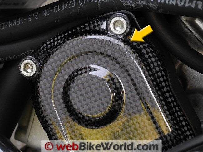 Slight quality flaw in the Shift-Tech carbon fiber belt covers