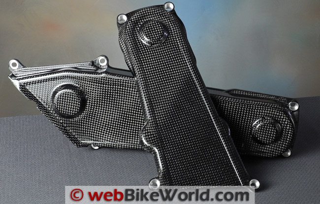 Shift-Tech carbon fiber belt covers for Ducati