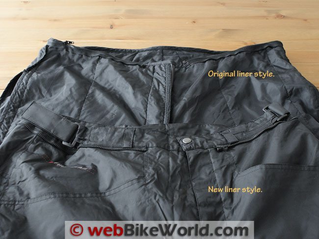 Firstgear HT Overpants - Liner and Waist Comparison