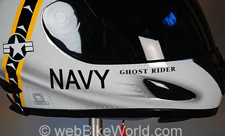 Akuma Helmets - V-1 Ghost Rider Side View, Chin