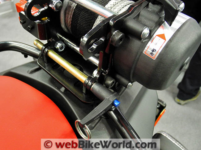 Warn XT15 Winch Motorcycle Mount Close-up