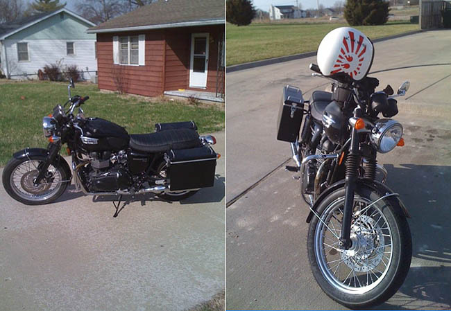 Moto-Sport Panniers Front and Side Views