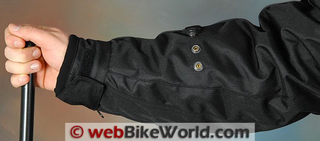 Tourmaster Flex LE Jacket Arm Adjusters and Sleeve Cuffs