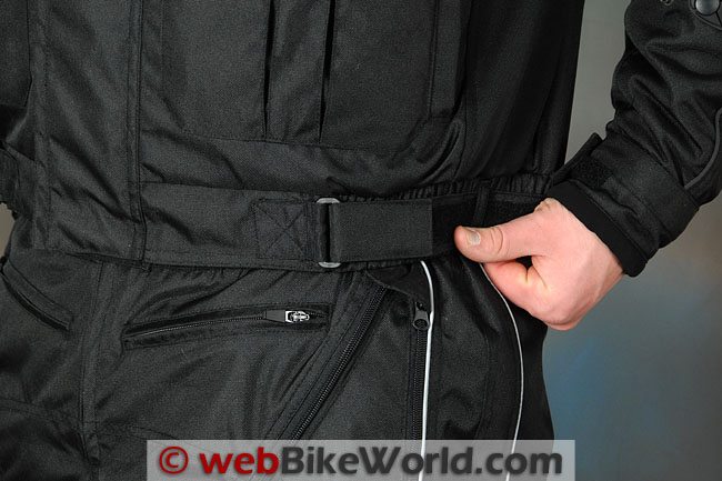 Waist Adjusters on the Tourmaster Flex LE Jacket