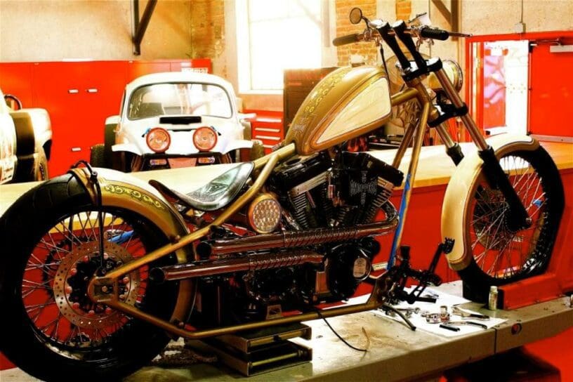CFL 2up Brown built by West Coast Choppers - WCC of U.S.A.