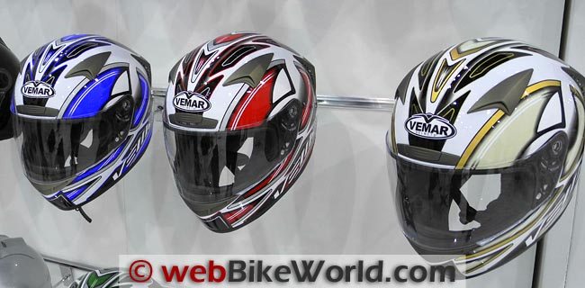 Vemar Storm Helmets Blue, Red and Brown