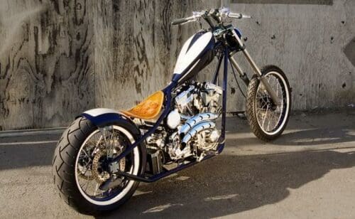 CFL Blue/White built by West Coast Choppers - WCC of U.S.A.