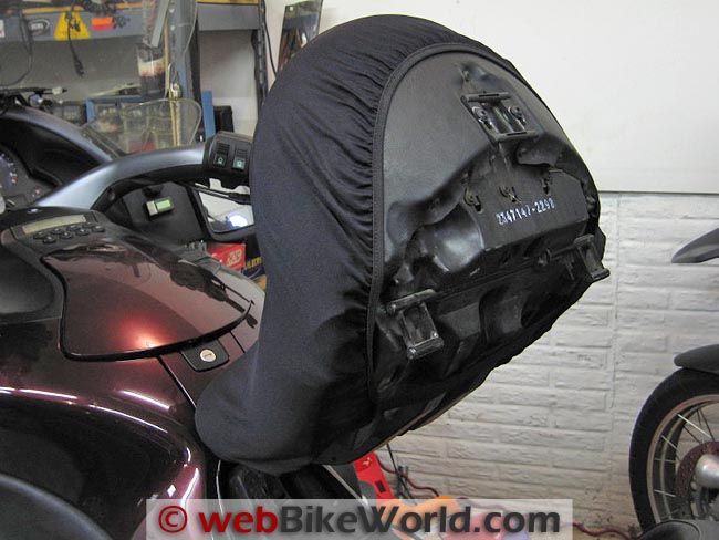 King of Fleece Seat Cover on BMW K1200LT Seat Underside View