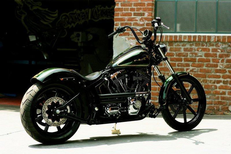 H.D. Softail Green built by West Coast Choppers - WCC of U.S.A.