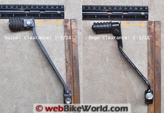 Stock vs. Emgo Shift Lever Clearance
