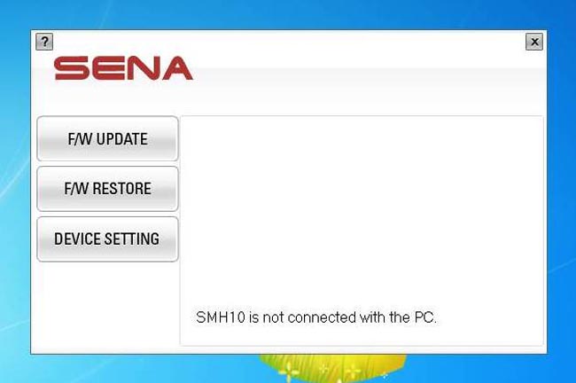 Sena SMH10 Firmware Version 4 Update Screen