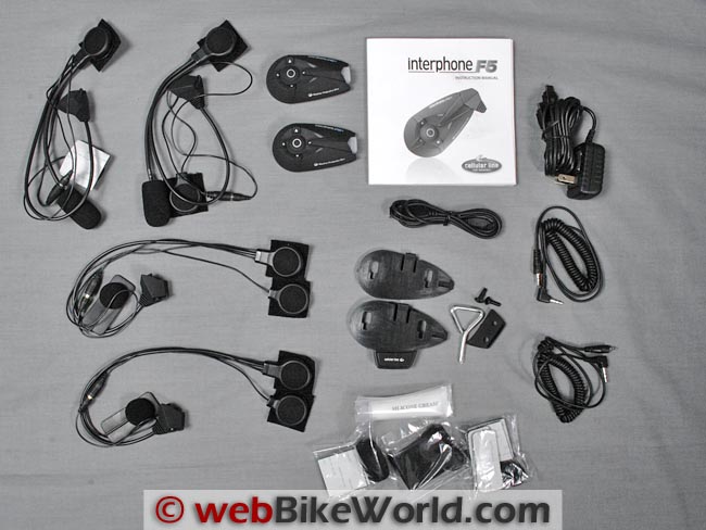 Interphone F5 Dual Kit Components