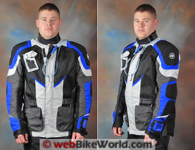 British Motorcycle Gear BMG Adventure II Jacket Front and Side Views