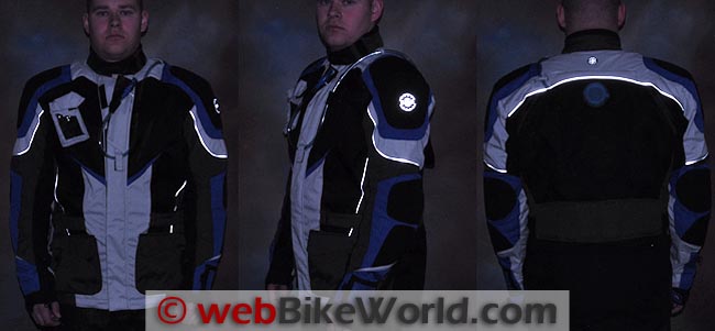 British Motorcycle Gear BMG Adventure II Jacket Reflectivity