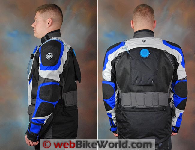 British Motorcycle Gear BMG Adventure II Jacket Side and Rear Views