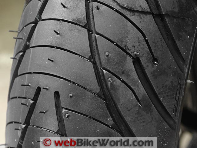 Michelin Pilot Road 3 Motorcycle Tire Front Close-up