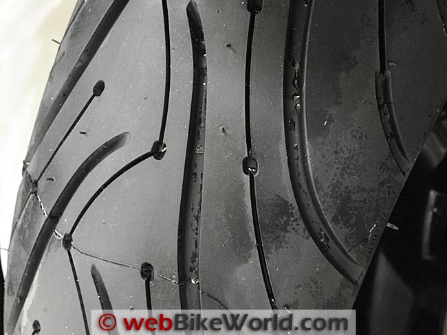 Michelin Pilot Road 3 Motorcycle Rear Tire Close-up