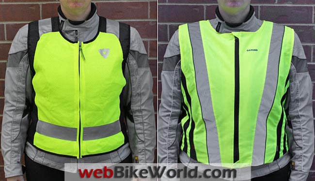 Rev'it Athos vs. Oxford Bright Top Reflective Vest Front