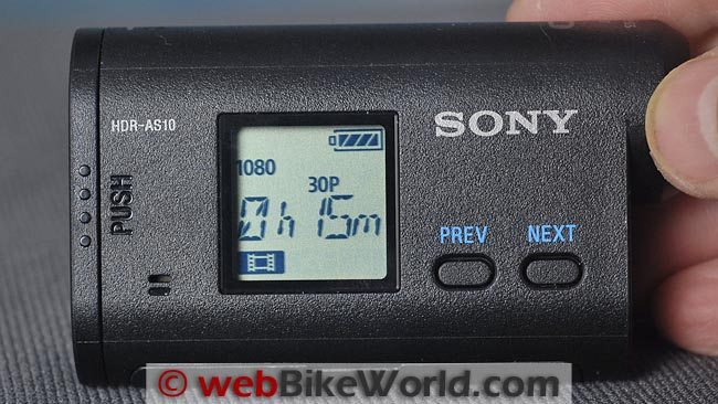 Sony Action Cam LCD Screen