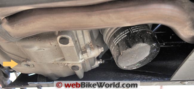 BMW Scooter Oil Filter and Drain Plug Location