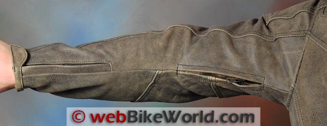 AGV Sport Element Vintage Leather Jacket Sleeve Vents