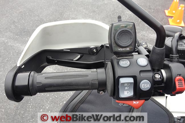 Vertix Raptor-i Intercom Remote Control Mounted on Motorcycle