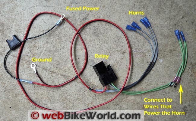 Dual Horn Relay Wiring Harness Details